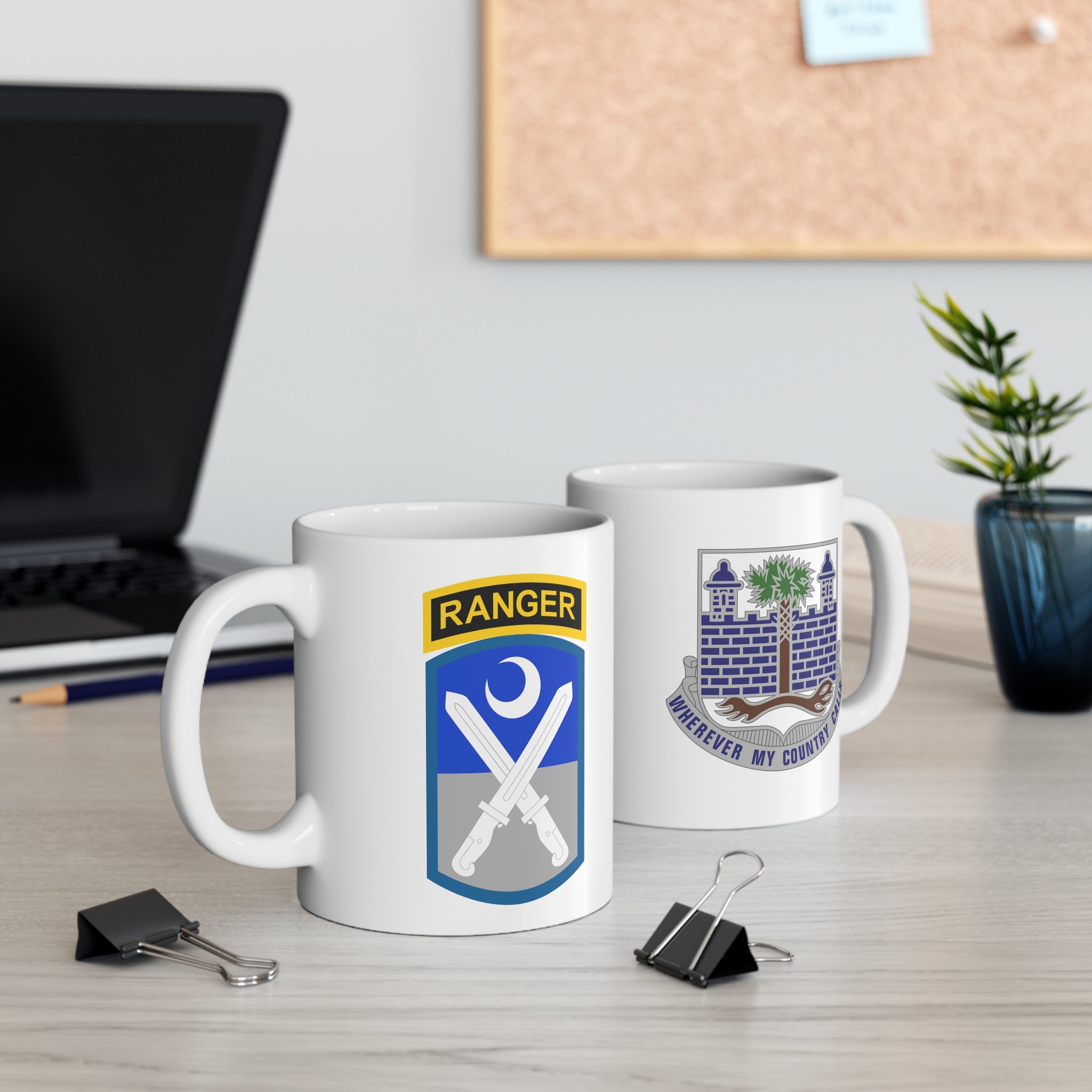 218th MEB SSI W/ RANGER TAB AND 1-118 DUI -  11oz Coffee Mug